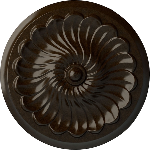 Ekena Millwork Flower Spiral Ceiling Medallion (Fits Canopies up to 2"), Hand-Painted Bronze, 12 1/4"OD x 2 1/4"P CM12FLBZS - main